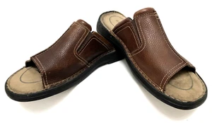 Herren Merona Braun Leder Bequem Slipper Schlappen Sandalen 11 M - Bild 1 von 10