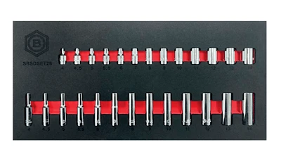 Britool Hallmark 1/4" 26pc NON Impact Socket Set Deep Standard Socket 4mm - 14mm - Image 1 of 4