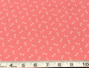 Tiny White Flowers on a Bed of Pink * Cranston * 100% Cotton * 21" x 8" * OOP* - Picture 1 of 4