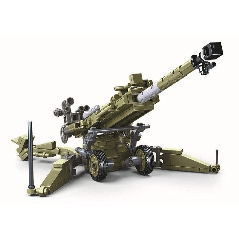 Building Blocks MOC Military WW2 M777 Light Artillery Gun Bricks Model Kids Toys - Image 1 of 4