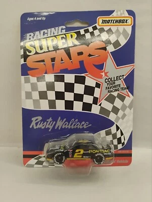 Matchbox Super Stars Diecast 1/64 NASCAR #2 Pontiac Rusty Wallace 1992 Nuevo en paquete Foto 1 de 3