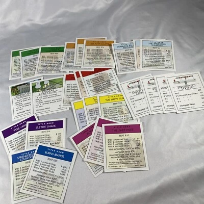 Monopoly The Simpsons 2001 Edition Replacement 28 Title Deed Cards Property - Image 1 of 3