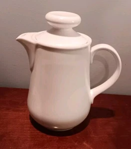NORITAKE 9073 AU NATUREL 6 CUP COFFEE TEA SERVER ALL WHITE CONTEMPORARY Japan - Picture 1 of 3