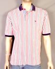 vintage 90s EUC Tommy Hilfiger Red White Blue Striped Pique Polo Shirt Flag sz L