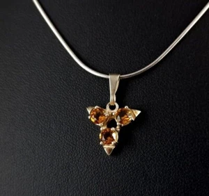 Anhänger Silber Zirkonia orange  - zierlich elegant  - Bild 1 von 7