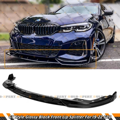 Kit de labios de parachoques delantero GT Style M Sport negro brillante para BMW G20 330i M340i 19-2022 Foto 1 de 4