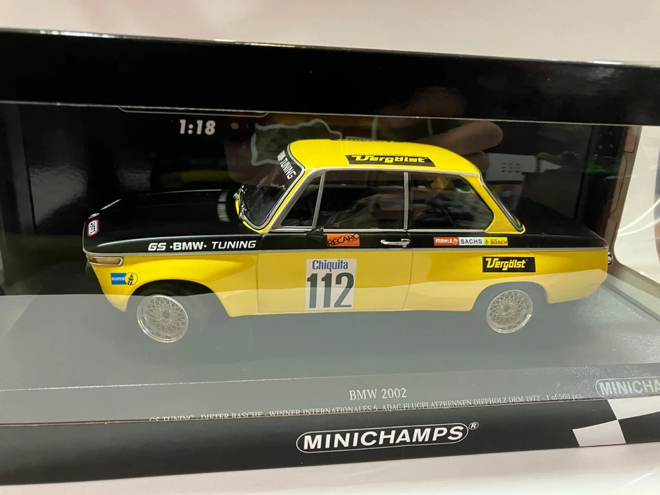 1/18 BMW 2002 GS TOURING #112 WINNER INTER. 5.ADAC DRM 1972 MINICHAMPS RARE - Immagine 1 di 1