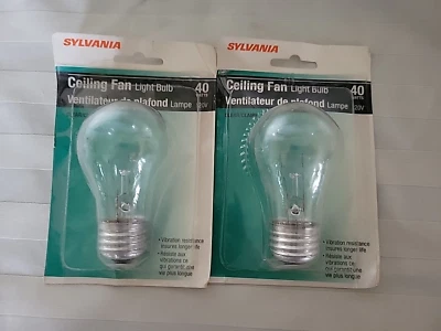2 Sylvania 40W A15 Clear Ceiling Fan Refrigerator Multi Use Light Bulb - Image 1 of 3