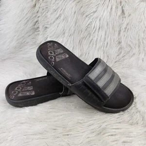 ADIDAS BY40800 Black Gray Slides Slide On Sandals Mens Size 9 - Picture 1 of 6