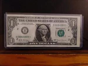 2017 $1 Dollar Bill FRN MISALIGNED/MISCUT STAR NOTE! RARE! - Picture 1 of 9