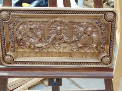 Última Cena de Jesús, Cristo, icono ortodoxo, talla de madera Foto 1 de 4