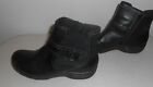 CLARKS Chris Ava Leather Ankle Boots Women's Sz 6 M Black Bootie Buckle Comfort