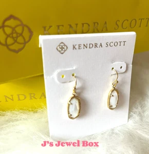 Kendra S Elisa Gold  Earrings Ivory Mother-of-Pearl - Picture 1 of 5
