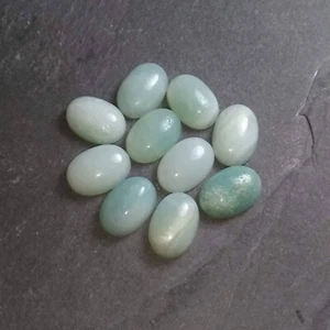 Green Amazonite cabochons for jewellery making | Oval and Round Amazonite cabs - Picture 1 of 8