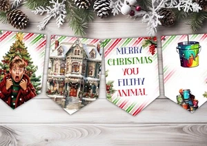 Banderín de Navidad solo en casa colgante decoración de Navidad, feliz animal sucio - Imagen 1 de 1
