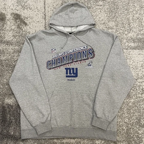 Reebok NFL New York Giants Football Super Bowl Champions Hoodie Sweater Mens XL Cover