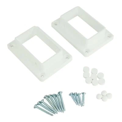DF_SUPPLY 2" x 3 1/2" Slotted Handrail Vinyl Bracket Kit - White