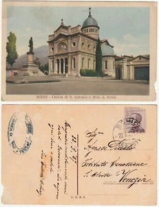 SCHIO - VICENZA - CHIESA DI S. ANTONIO E MON. A. ROSSI - VIAGG. 1927 -9300- - Picture 1 of 1