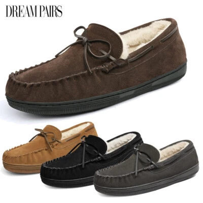 DREAM PAIRS Zapatillas Para Hombre Gamuza Informales Línea Cálida Cómodas Mocasines Zapatos 6.5-15 Foto 1 de 4