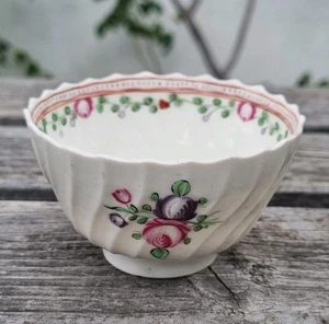 Antique C. 18th / 19th Century Fluted Tea Bowl Cup Georgian Bone China - Picture 1 of 19