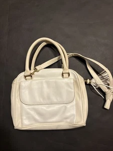 Giani Bernini Leather Crossbody Handbag / Cream Genuine - Picture 1 of 9
