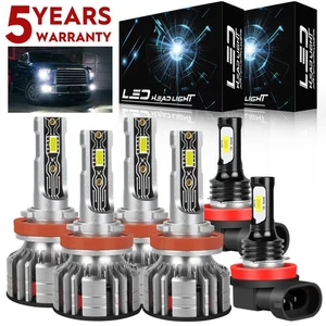 LED Headlight Hi/Low Beam+Fog Lamp Bulbs Combo Kit For Toyota Tacoma 2016-2021 - Picture 1 of 16