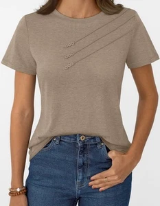 Womens Short Sleeve Casual T Shirt - Picture 1 of 4