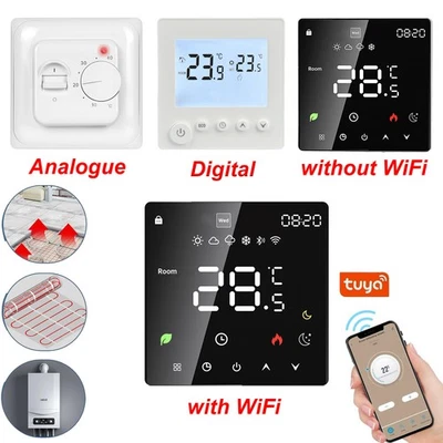 16A Thermostat Underfloor Heating Temperature Controller WiFi Programmable Touch - Image 1 of 4