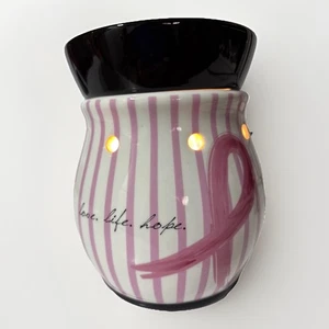 Scentsy LOVE LIFE HOPE Pink Ribbon Breast Cancer Awareness Wax Warmer Full Size - Picture 1 of 6