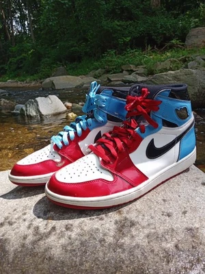 Jordan 1 Retro OG High Fearless Size 12 Pre-Owned CK5666-100 Red White Blue - Image 1 of 4