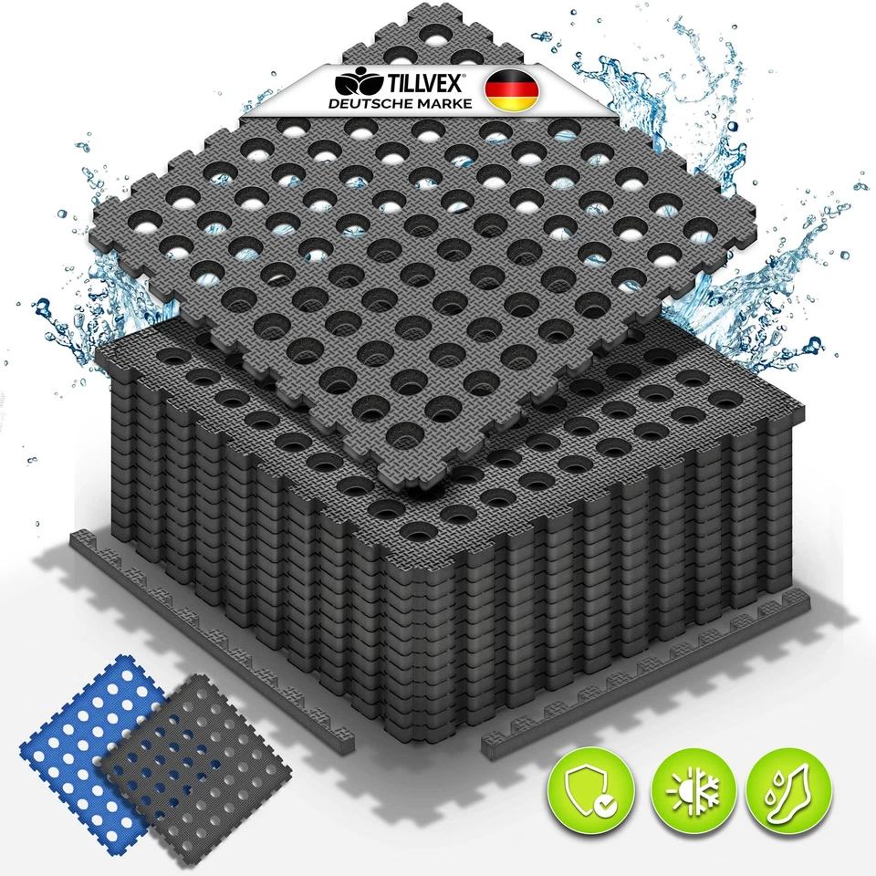 tillvex® Pool Bodenschutzmatten Unterlage Poolmatte Bodenmatte Fliesen Matte Set - Bild 1 von 4