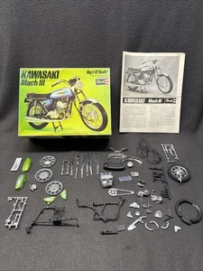 Revell Kawasaki Mach III 500 Model Big 1/12 Started Original 1971 Motorcycle - Picture 1 of 20