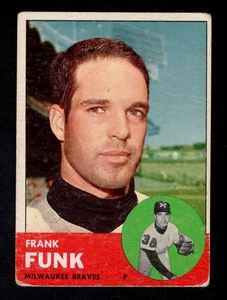 1963 Topps Baseball Card #476 Frank Funk High Number Milwaukee Braves GD-VG *a - Foto 1 di 2