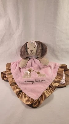 Carter's Puppy Dog Plush Pink Lovey Security Blanket Mommy Loves Me - Image 1 of 4