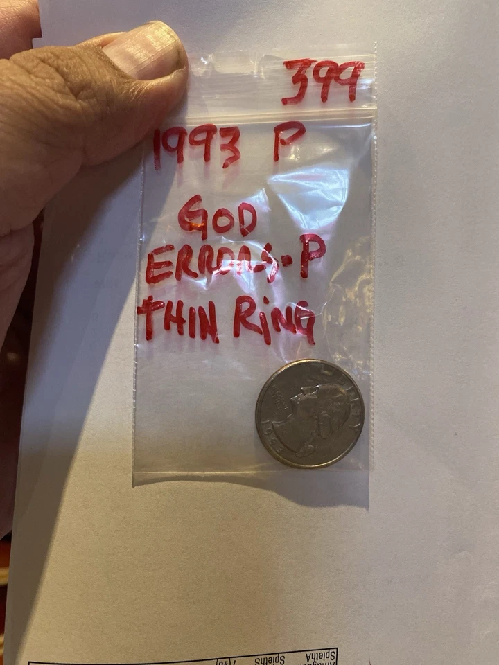 1993 P Quarter Error with 'In Cod We Trust' Misprint & Error In Mint P & Tin Rim - Image 1 of 1