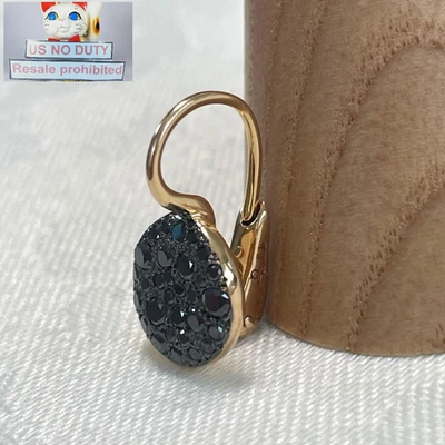 Auténtico pendiente único Pomellato Sabbia diamante negro oro rosa de 18 quilates sin deber EE. UU. Foto 1 de 4