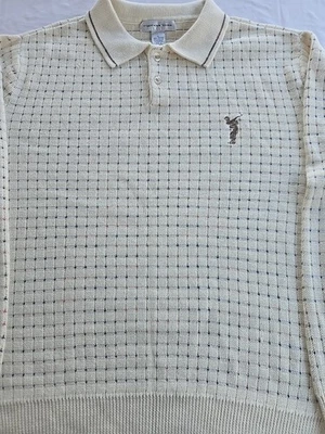  Suéter de Golf CYPRESS LINKS Cuello Bordado Golfista Crema Para Hombres L.  Foto 1 de 4