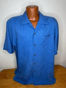 Camisa Para Hombre Tommy Bahama Relax S/S Botón Frontal Mediana M - Azul Lefs - Seda - Imagen 1 de 5