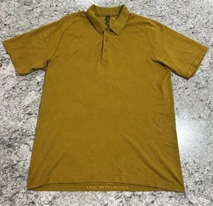 Camisa Polo Lululemon Para Hombre Grande Amarilla Elastizada Golf Rendimiento Ligera - Imagen 1 de 12