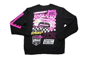 Sanrio Hello Kitty Tokyo Speedway NASCAR Crewneck Sweatshirt Women Medium Black - Picture 1 of 13