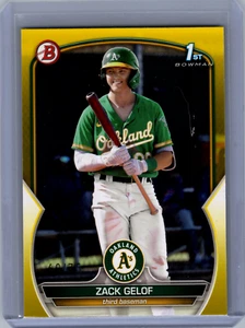 ZACK GELOF 2023 Bowman YELLOW PAPER PROSPECT RC 60/75 Athletics BP-1 - Picture 1 of 2