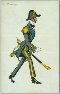 92170  - CARTOLINA d'Epoca ILLUSTRATA - COSTUME MILITARE : Reale Marina - Foto 1 di 1