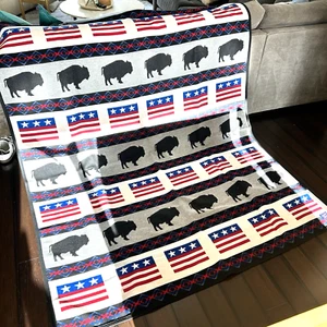 Pendleton Wool Blanket Home of the Free Buffalo Stars & Stripes Red White Blue - Picture 1 of 9