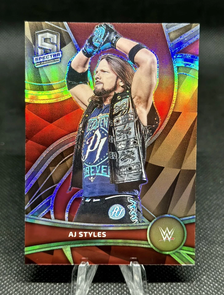 AJ STYLES #379 2022 Panini Chronicles WWE SPECTRA GOLD PRIZM 8/10 - Image 1 of 2