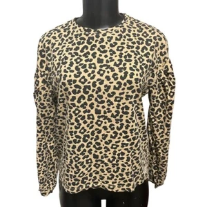 13-14 Zara Girls Crew Neck Long Sleeve Animal Print Cotton Girls Shirt Brown - Picture 1 of 10