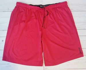 Reebok Mens Shorts Red PlayDry Mesh Pockets Elastic Waist Basketball Running 2XL - Picture 1 of 6