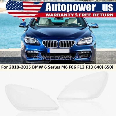 Cubierta de lente de faro para BMW Serie 6 M6 F06 F12 F13 640i 650i cupé 2012-2015 Foto 1 de 4