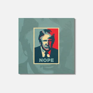 Trump 2020 Nope United States Presidential 4'' X 4'' Square Wooden Coaster - Picture 1 of 3