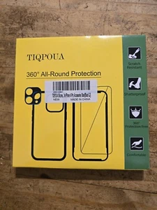 TIQPOUA: 360° SILIKON BRUCHSICHER HÜLLE FÜR iPHONE 14 Pro Schwarz Neu in OVP - Bild 1 von 3