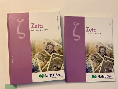 Math U See Zeta text book and test booklet - Image 1 of 3